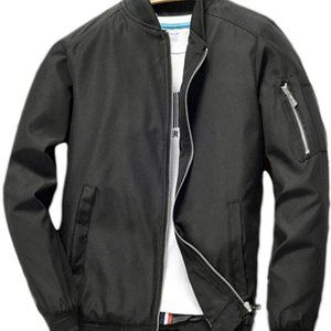 Black Lightweight Bomber Jacket